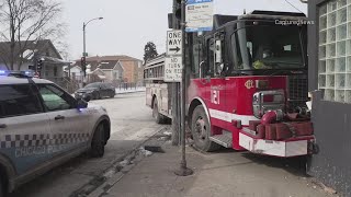 Firefighter injured as Chicago fire truck crashes into church; union blames old equipment - WGN News