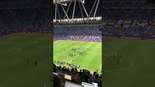 Espanyol fans invade the pitch