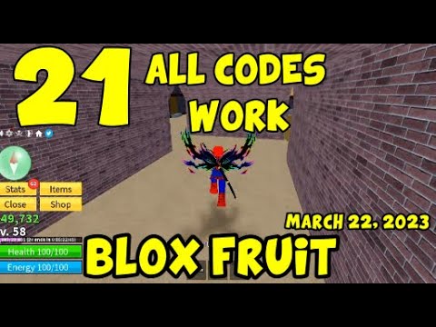 ALL CODES WORK BLOX FRUIT ROBLOX UPDATE MARCH 22, 2023 - YouTube