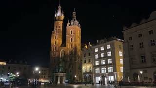 [4k] Poland Kraków Stare Miasto (Old Town) 1am midnight walk 06/23/2022