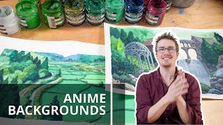 PAINTING ANIME BACKGROUNDS - Only yesterday + Rivendell