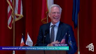 Announcement of New Honorary Consul to France for Vermont 10/4/2021