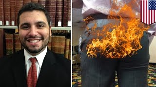 Pants on fire: Miami lawyer’s pants erupt into flames during arson trial - TomoNews