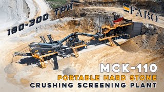 FABO MCK-110 Portable Rock Stone Crushing And Screening Plant | 180-300 Tph | Stone Crusher Plant