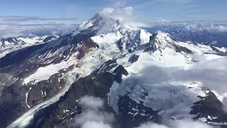 Flying Past Iliamna Volcano - Aleutian Mountains, AK