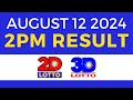 2pm Lotto Result Today August 12 2024 | PCSO Swertres Ez2