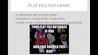 Chapter 7: Flat File Database