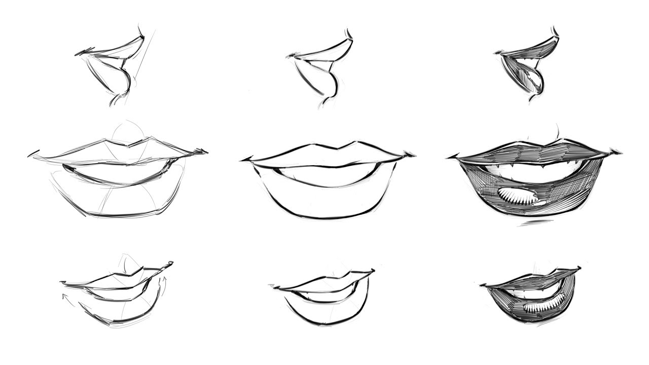 How To Draw Comic Style Female Lips - Step By Step - YouTube