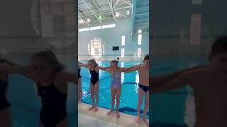 Swimming pool epic domino prank trick