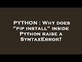 PYTHON : Why does 
