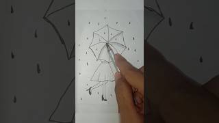 Drawing a girl with umbrella ☔ #drawing #easy #shorts