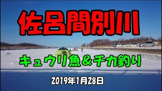 佐呂間別川　Ice fishing　キュウリ魚＆チカ釣り　Cucumber fish　2020年1月28日（再UP版）