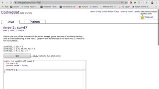 Codingbat Sum67