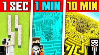Best Security Maze challenge In Minecraft 😱 - 1 Sec vs 1 Min vs 10 Min
