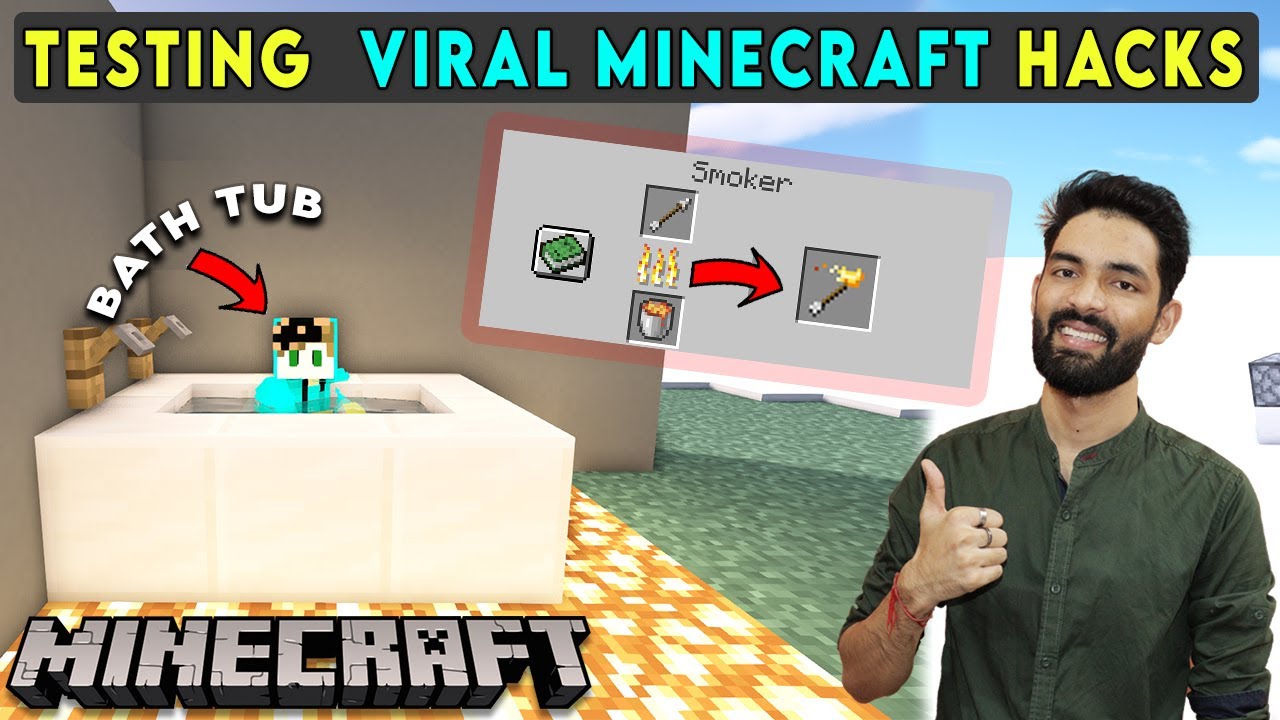 TESTING VIRAL MINECRAFT HACKS THAT ACTUALLY WORKS - HINDI - YouTube