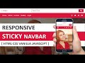 Create A Responsive Sticky Navbar [ HTML5 CSS3 Vanilla JS ]