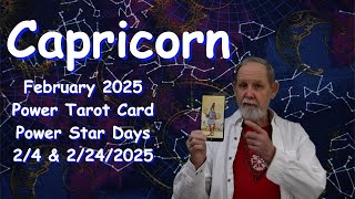 Capricorn February 2025 Power Tarot Card and Power Star Days