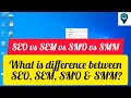 Difference Between SEO Vs. SEM Vs. SMO Vs. SMM | Explained in Hindi | What is SEO, SEM, SMO, SMM ?