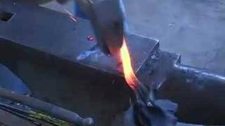 Blacksmithing Forge-welding a branch