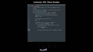 Leetcode 259. 3Sum Smaller in Python | Python Leetcode | Python Coding Tutorial | Python Coding ASMR
