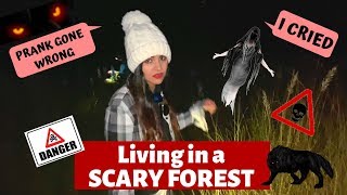 Living 24 HOURS in FOREST *Prank gone wrong*