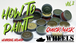 HOW TO PAINT: painting the wheels with Quick Wheel mask and weathering in easy&fast way, 1/35