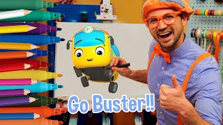 How To Draw Buster | Draw with Blippi! | Kids Art Videos | Drawing Tutorial