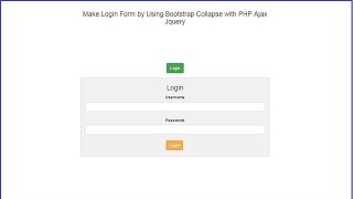 Make Login Form by Using Bootstrap Collapse with PHP Ajax Jquery