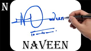 Naveen name signature design - N signature style - How to signature your name