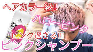 【ハローピンク】検証！！ピンク味を維持したい人に超オススメ。ピンクすぎるピンクシャンプー。福岡ハイトーン美容師の髪の毛で検証。衝撃的なbefore afterに！！＃福岡美容室 ＃ピンクシャンプー