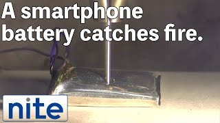 【nite-ps】Smartphone:1:A fire starting from the smartphone battery bitten by a dog and damaged