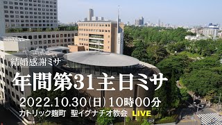 30/10/2022(日) 10 AM 『年間第31主日ミサ 』C年 結婚感謝ミサ