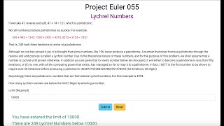 Project Euler 055 - Lychrel Numbers