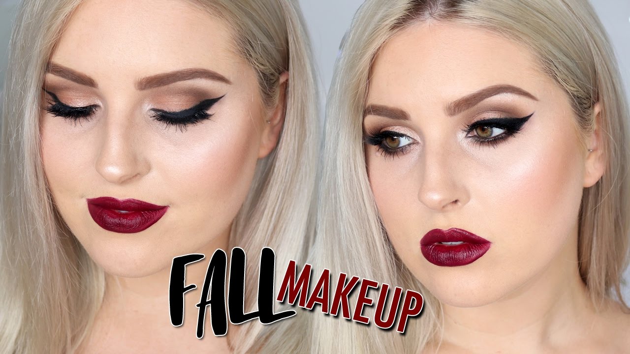 Fall Makeup Tutorial! ♡ Deep Berry Lips & Smokey Eyes! - YouTube