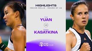 Yue Yuan vs. Daria Kasatkina | 2024 Indian Wells Round of 16 | WTA Match Highlights
