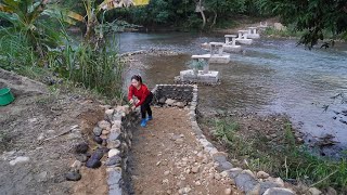 My Travel Holiday 25 Days Building Building a iron bridge 10k$ over stream to the island off grid