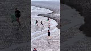 Fishing at the Qiantang River Tide in Zhejiang Province #china #amazingchina