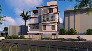 Contemporary Style Architecture Villa Design in Davanagere | 3D Elevation Walkthrough | 40*60 House