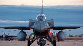 Amazing Take Off F-16 Fighting Falcon Aircraft U.S. Air Force