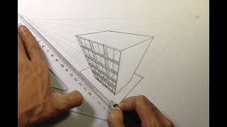 How To Draw a Simple Building in 3 Point Perspective