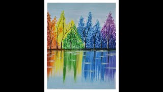 Easy Oil Pastel Scenery Drawing #shorts #funcrafts