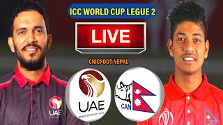 Nepal Vs Uae Live | World Cup League 2 Scorecard Live | Nepal Vs Uae Cricket Live | Uae Vs Nepal