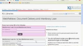 KU Libraries - WebRetrieve New User Tutorial