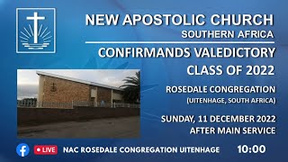 NAC Rosedale Congregation Uitenhage Confirmands Valedictory 2022