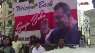 Sanjay Dutt Reaches Home To A Rousing Welcome