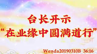 卢台长开示：台长开示“在业缘中圆满道行”Wenda20190310B   36:16