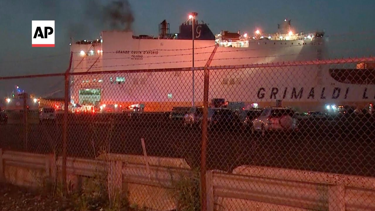 Two Firefighters Killed Battling Ship Fire In New Jersey - YouTube