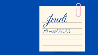 Annonces, Jeudi 13 avril 2023