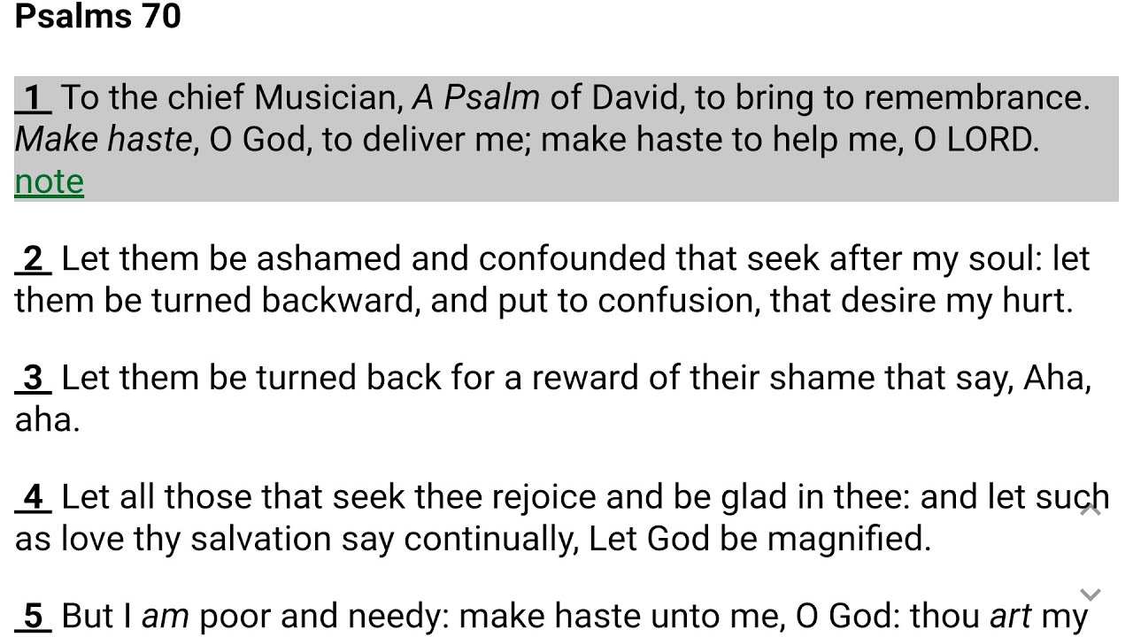 Psalm 70 Youtube