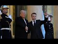 Donald Trump and Emmanuel Macron’s handshake ‘battle’ continues